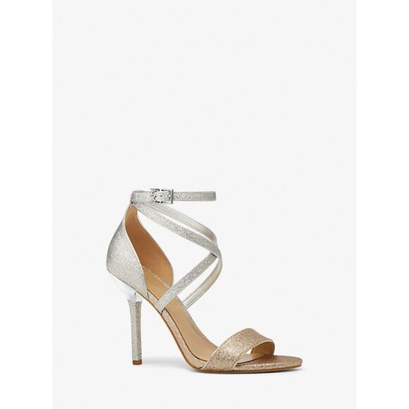 Michael Kors Astrid Stiletto Dress Sandals Embellished Pale Gold Size 6 NEW - Picture 4 of 6